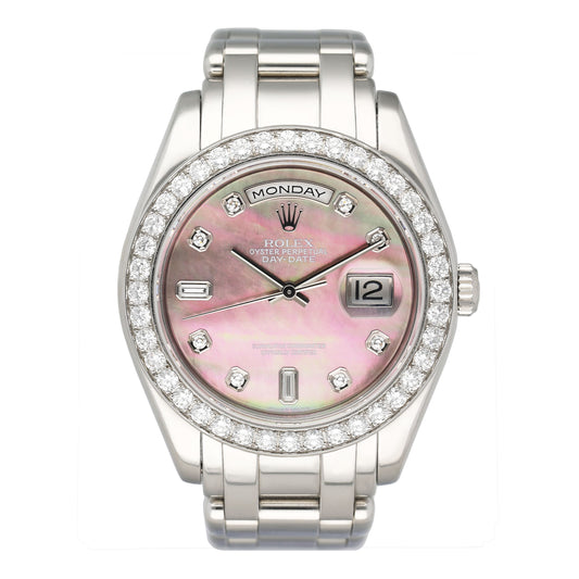 Rolex Day Date 18946 Diamond MOP Dial Platinum Watch