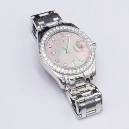 Rolex Day Date 18946 Diamond MOP Dial Platinum Watch - Watches