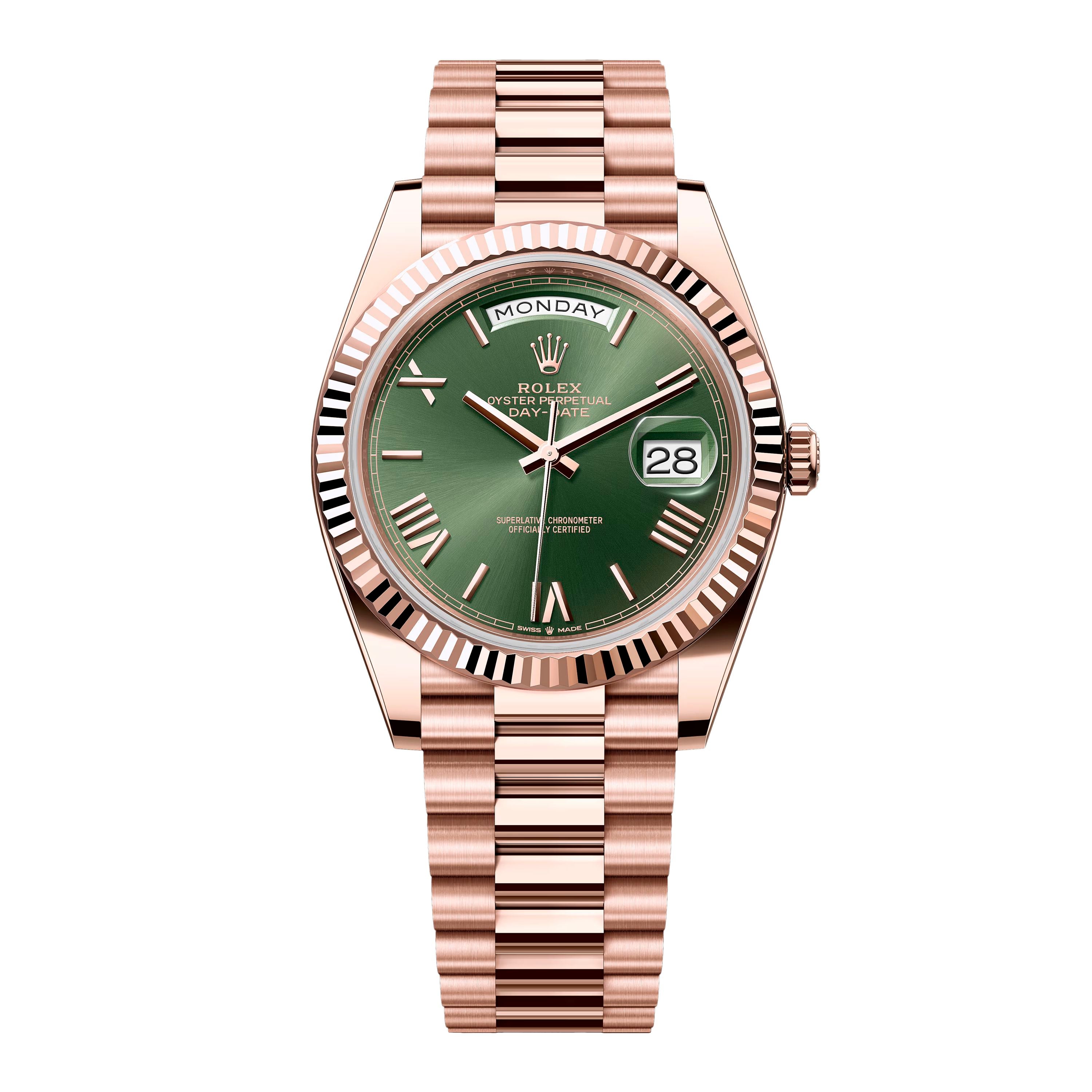 Rolex Day-Date 228235 Green Dial Mens Watch Box Papers