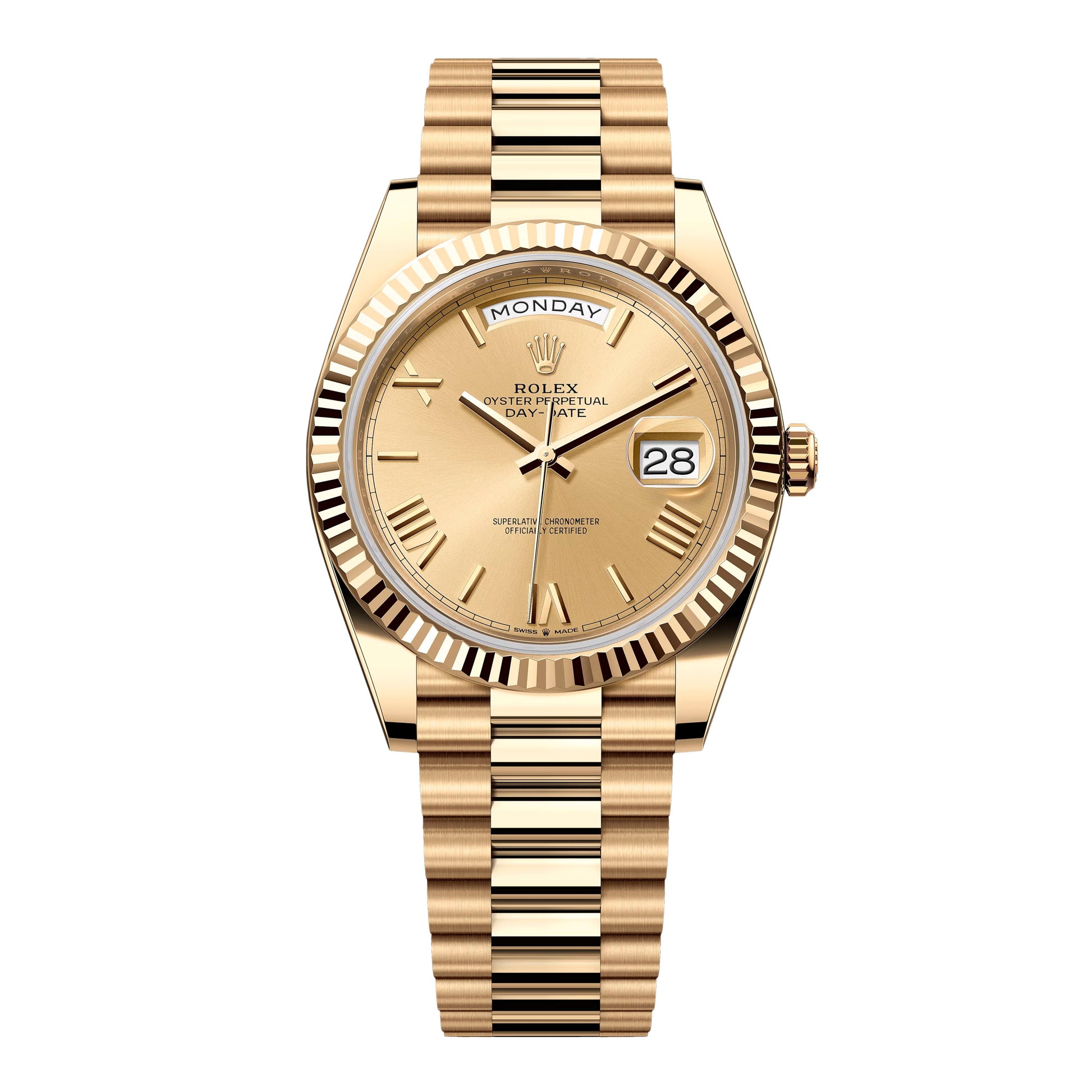 Rolex Day-Date 228238 Champagne Dial 18K Yellow Gold Mens Watch
