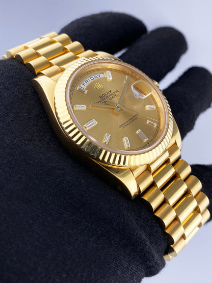 Rolex Day-Date 228238 Diamond Champagne Dial Mens Watch Box Papers - Watches