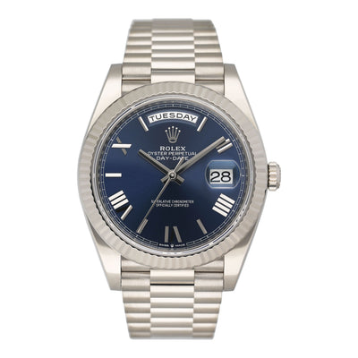 Rolex Day-Date 228239 Blue Dial Mens Watch Box Papers - Watches