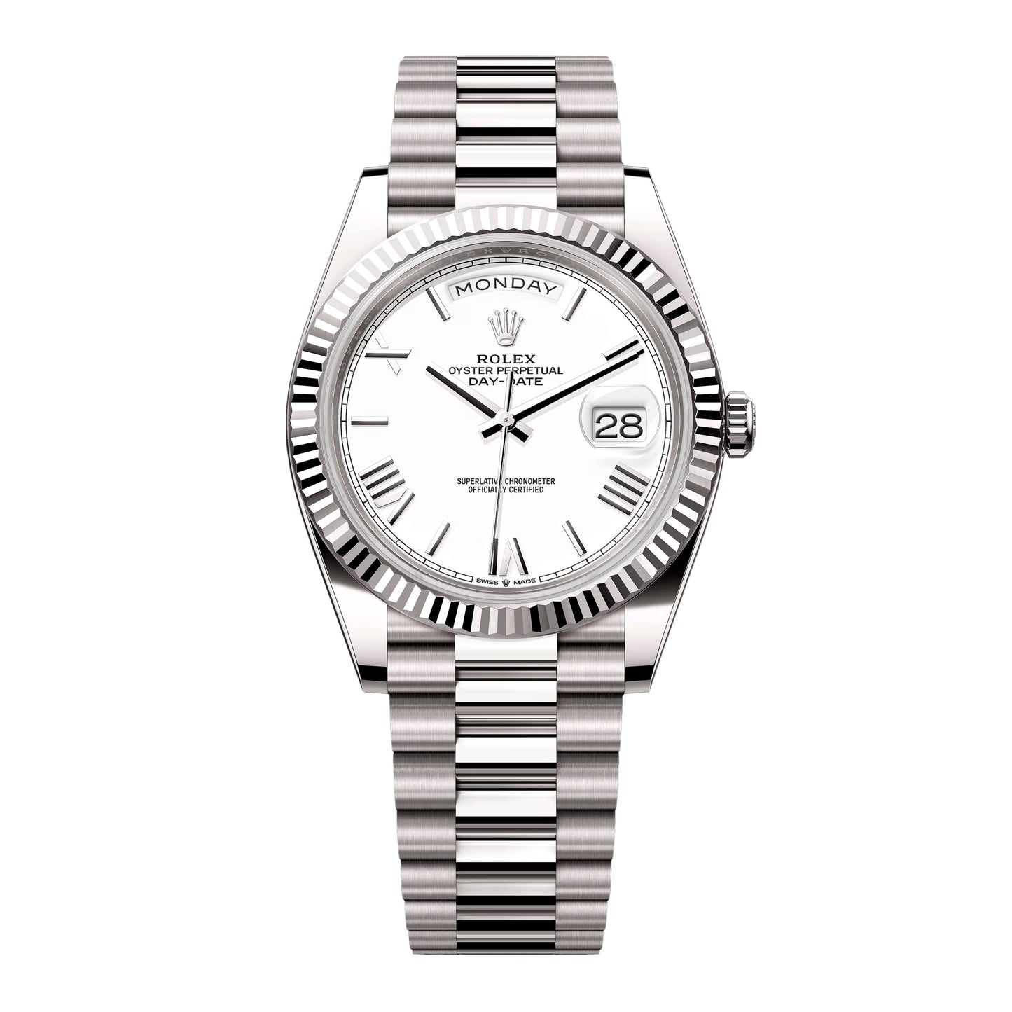 Rolex Day-Date 228239 White Dial Mens Watch Box Papers