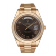 Rolex Day Date 41 218235 Chocolate Dial 18k Rose Gold Mens Watch Box Papers - Watches