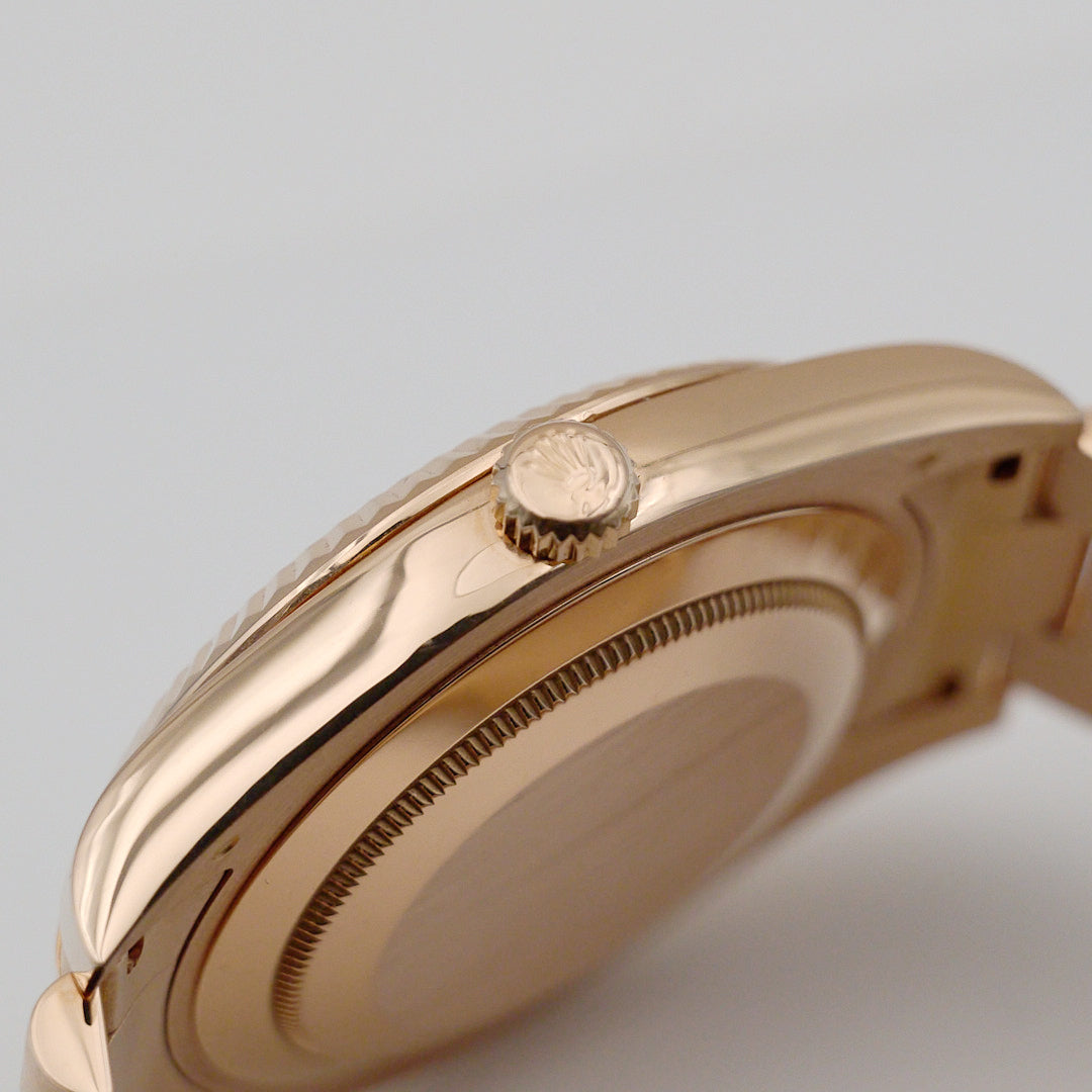 Rolex Day Date 41 218235 Chocolate Dial 18k Rose Gold Mens Watch Box Papers - Watches