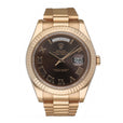 Rolex Day Date 41 218235 Chocolate Dial 18k Rose Gold Mens Watch Box Papers - Watches