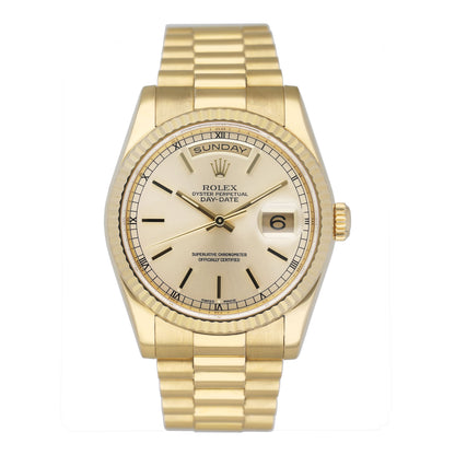 Rolex Day-Date President 118238 Champagne Dial Mens Watch Box Papers - Virtual