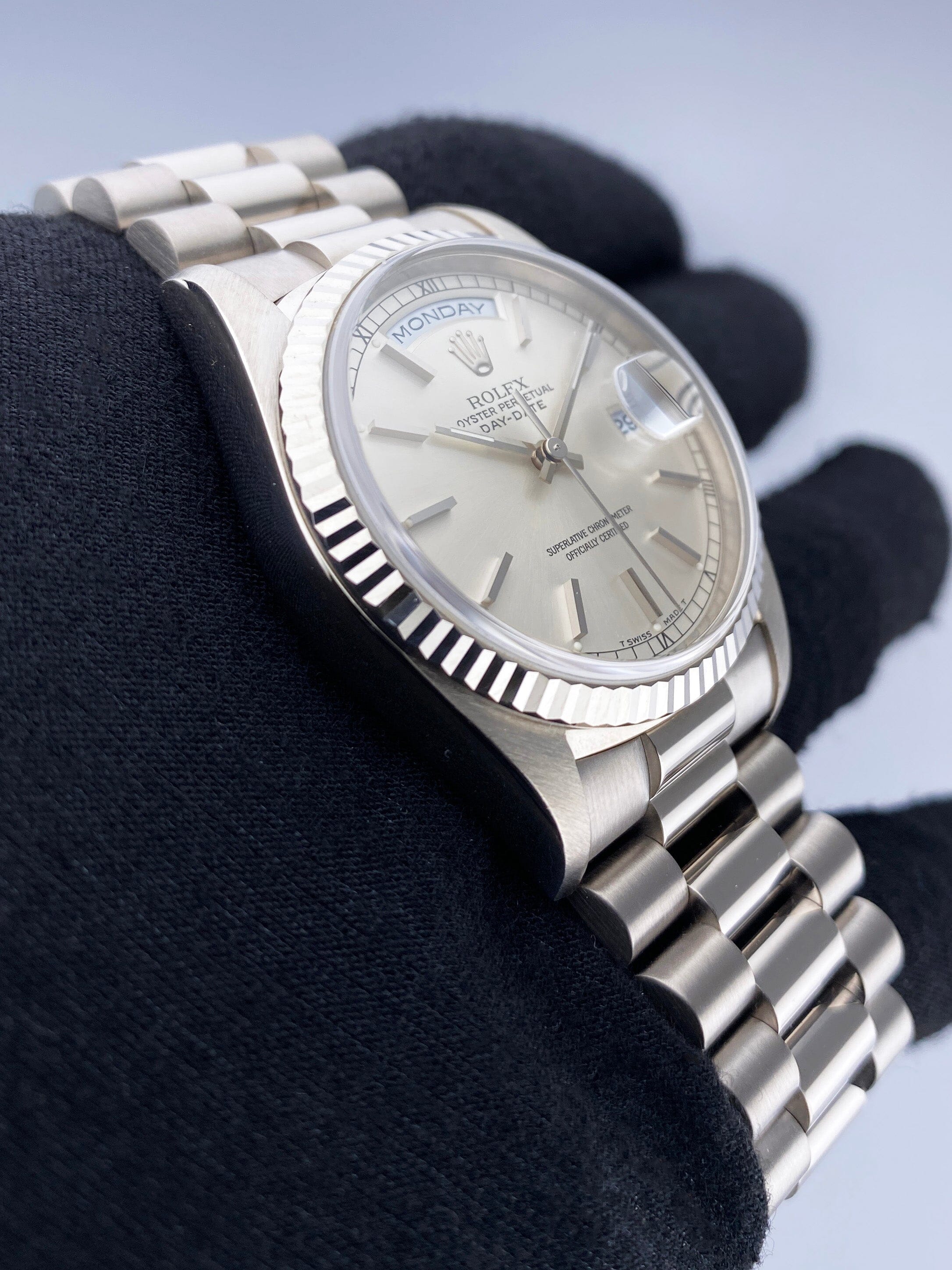 Rolex Day-Date President 18239 18K White Gold Mens Watch – Phigora
