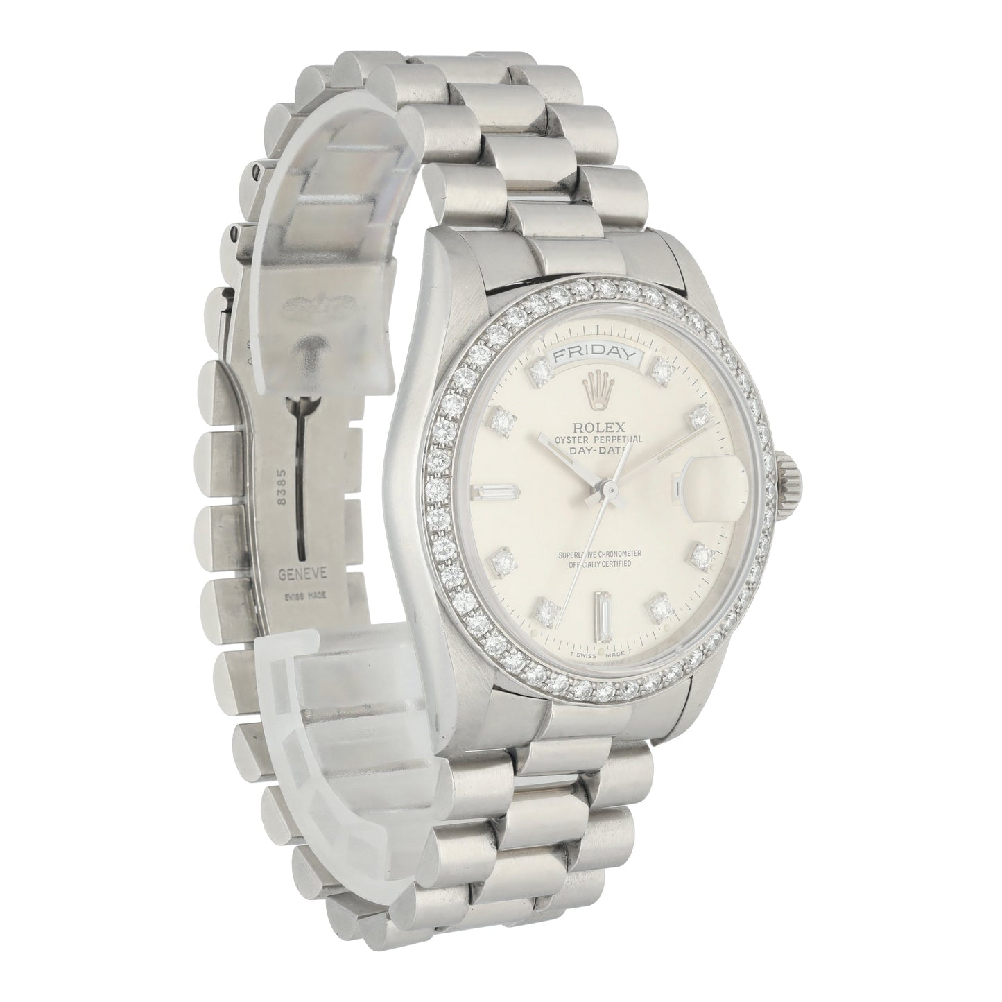 Rolex Day-Date President 18346 Platinum Diamond Mens Watch - Wristwatch