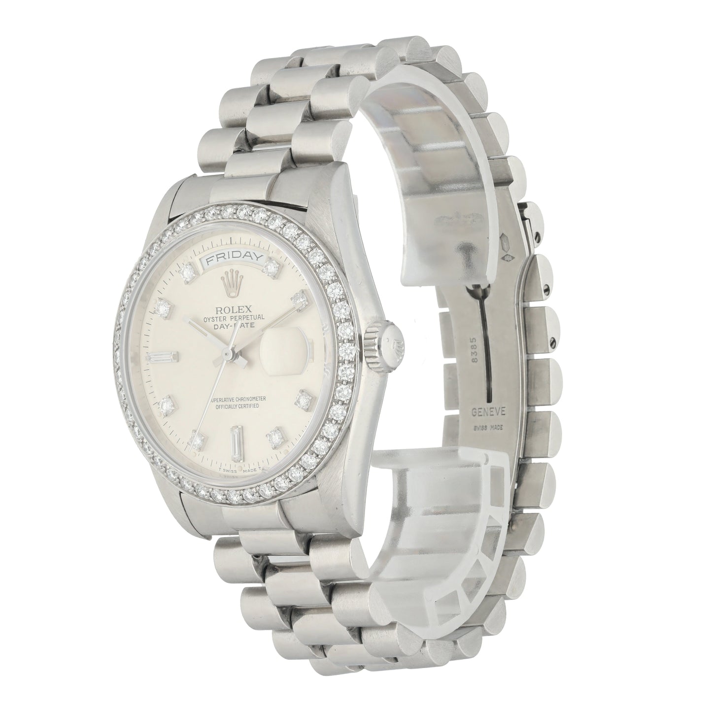 Rolex Day-Date President 18346 Platinum Diamond Mens Watch - Wristwatch