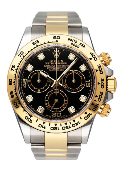 Rolex Daytona 116503 Diamond Black Dial Mens Watch Box Papers - Watches