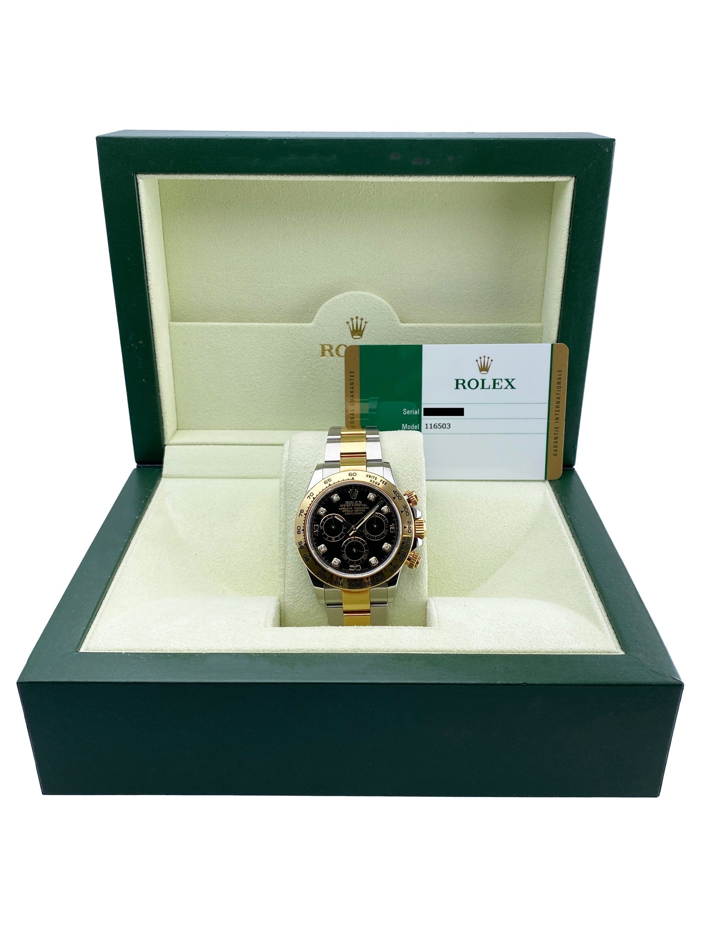 Rolex Daytona 116503 Diamond Black Dial Mens Watch Box Papers - Watches