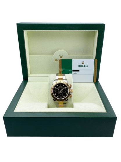 Rolex Daytona 116503 Diamond Black Dial Mens Watch Box Papers - Watches