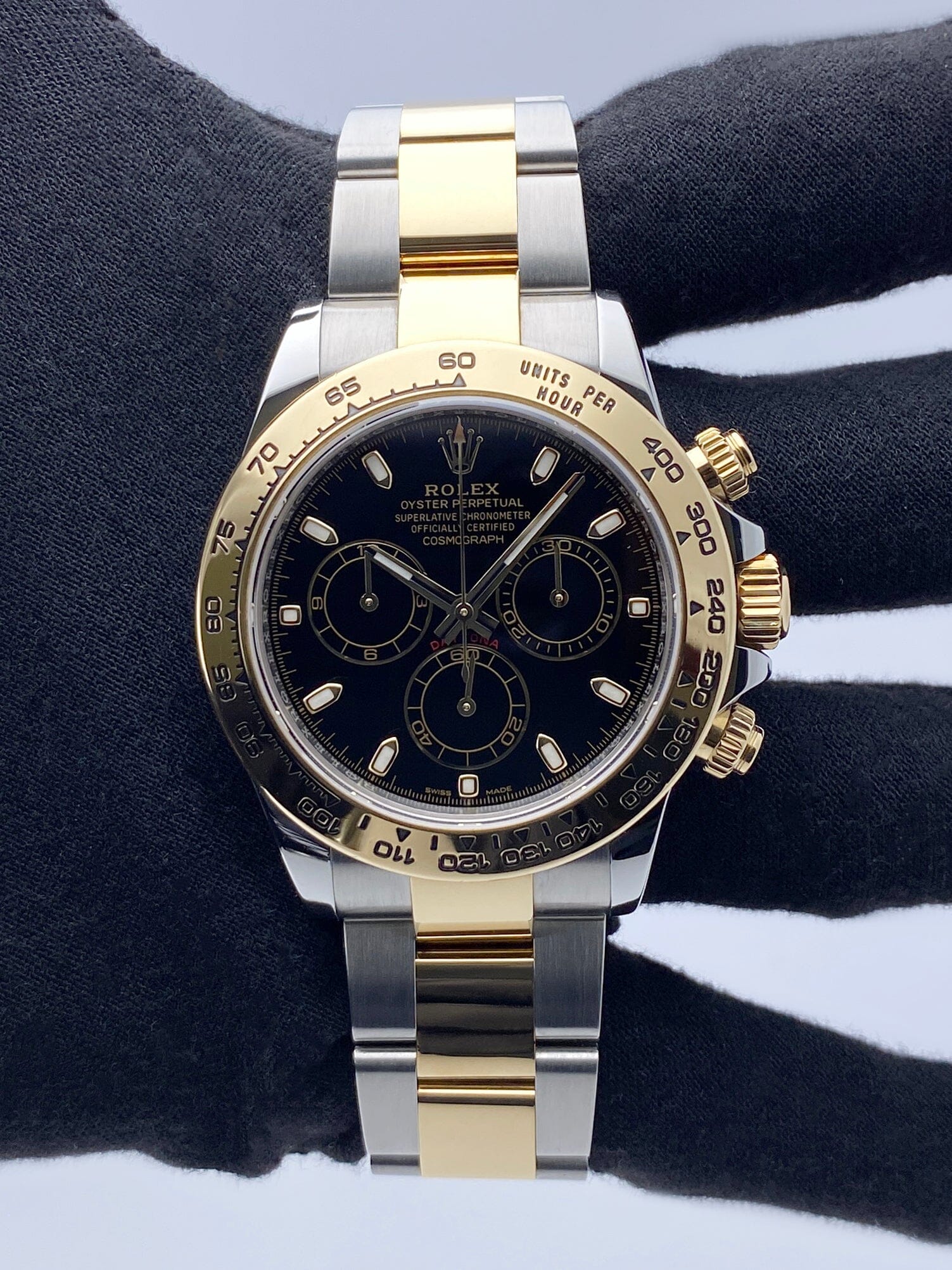 Sora k  116503 Rolex Daytona Steel Yellow Gold Diamond Black MOP Watch