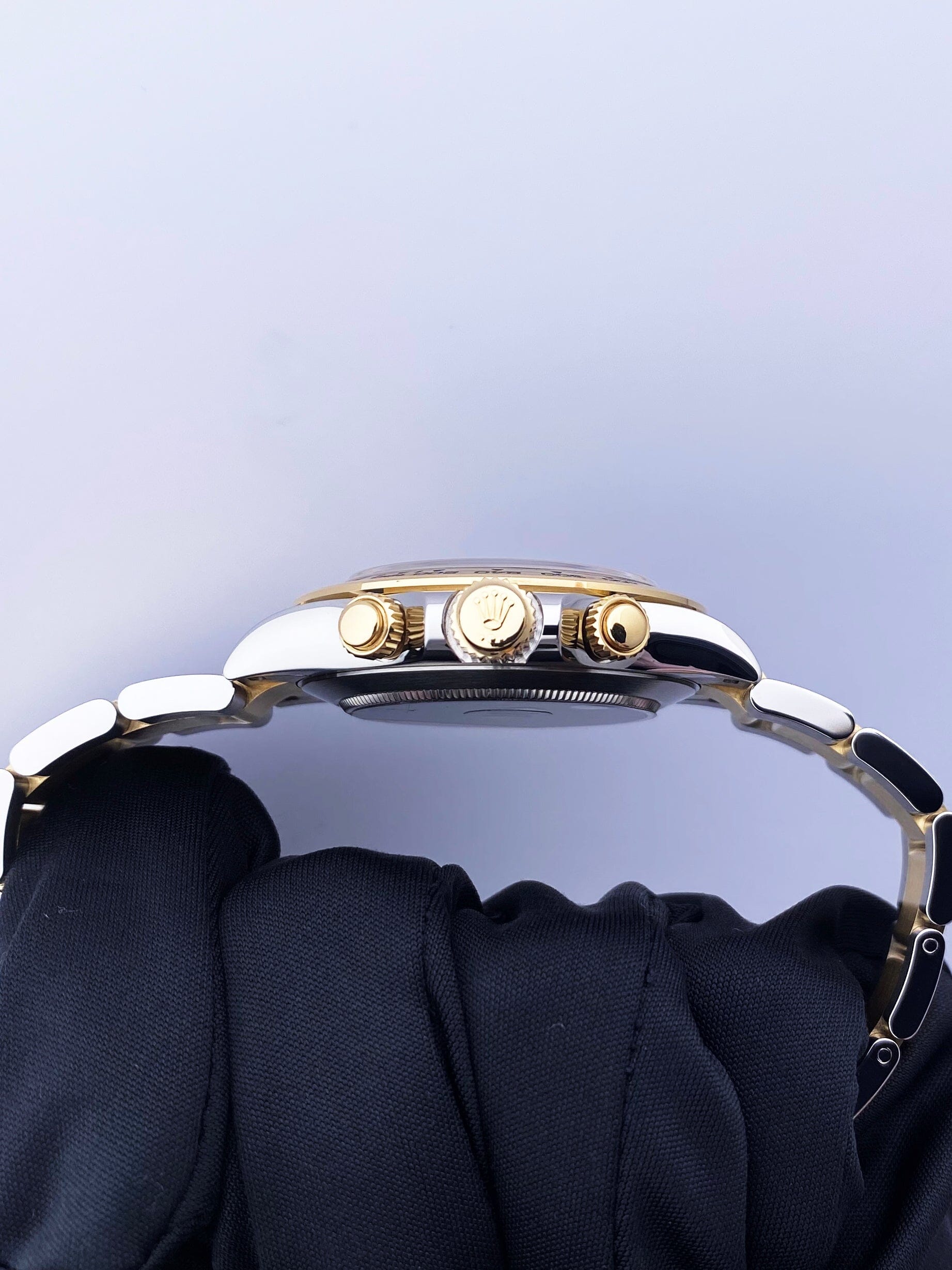 Rolex Daytona 116503 Two Tone Black Dial Mens Watch Box Papers