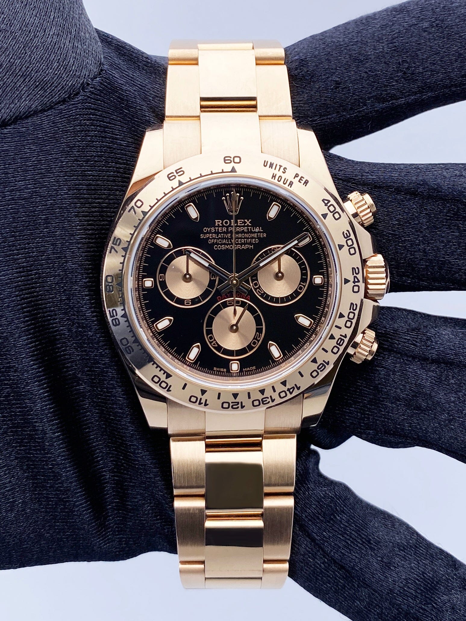 Rolex Daytona 116505 18K Rose Gold Black Dial Mens Watch