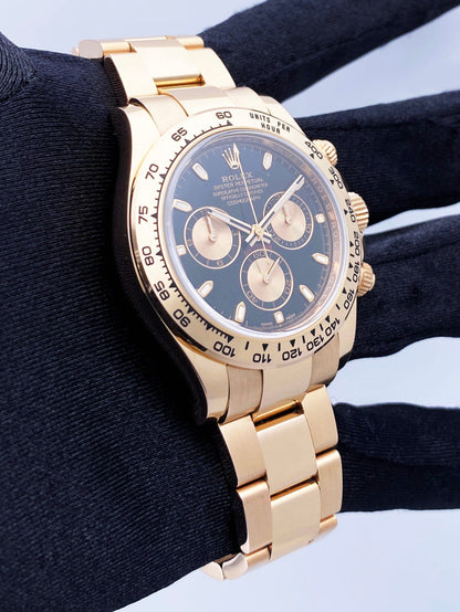 Rolex Daytona 116505 18K Rose Gold Black Dial Mens Watch Box Papers - Watches
