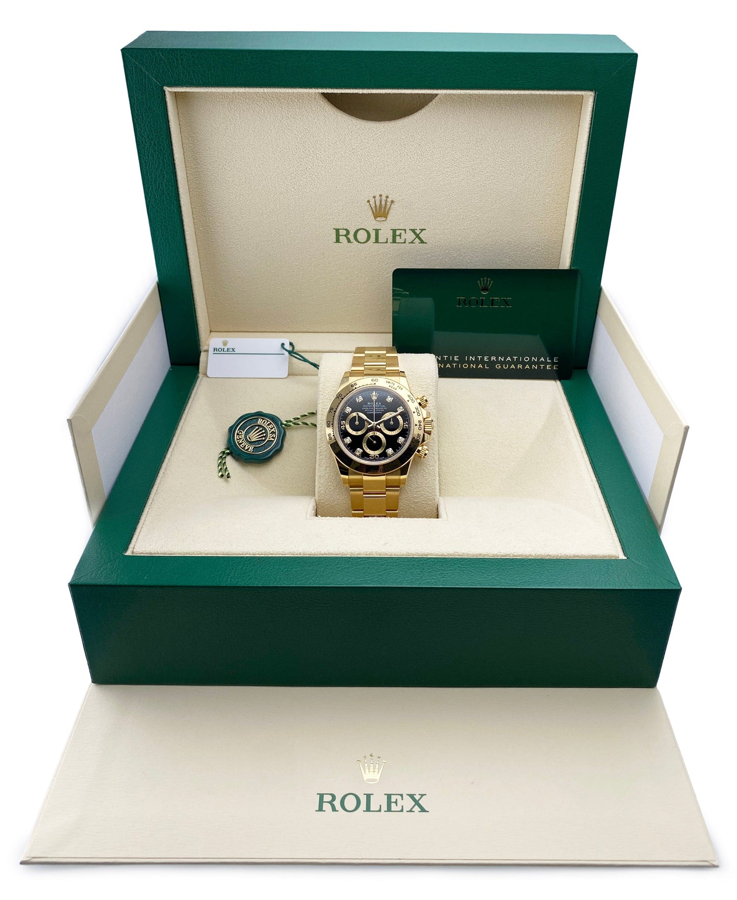 Rolex Daytona 116508 Diamond Black Dial Mens Watch Box Papers - Watches