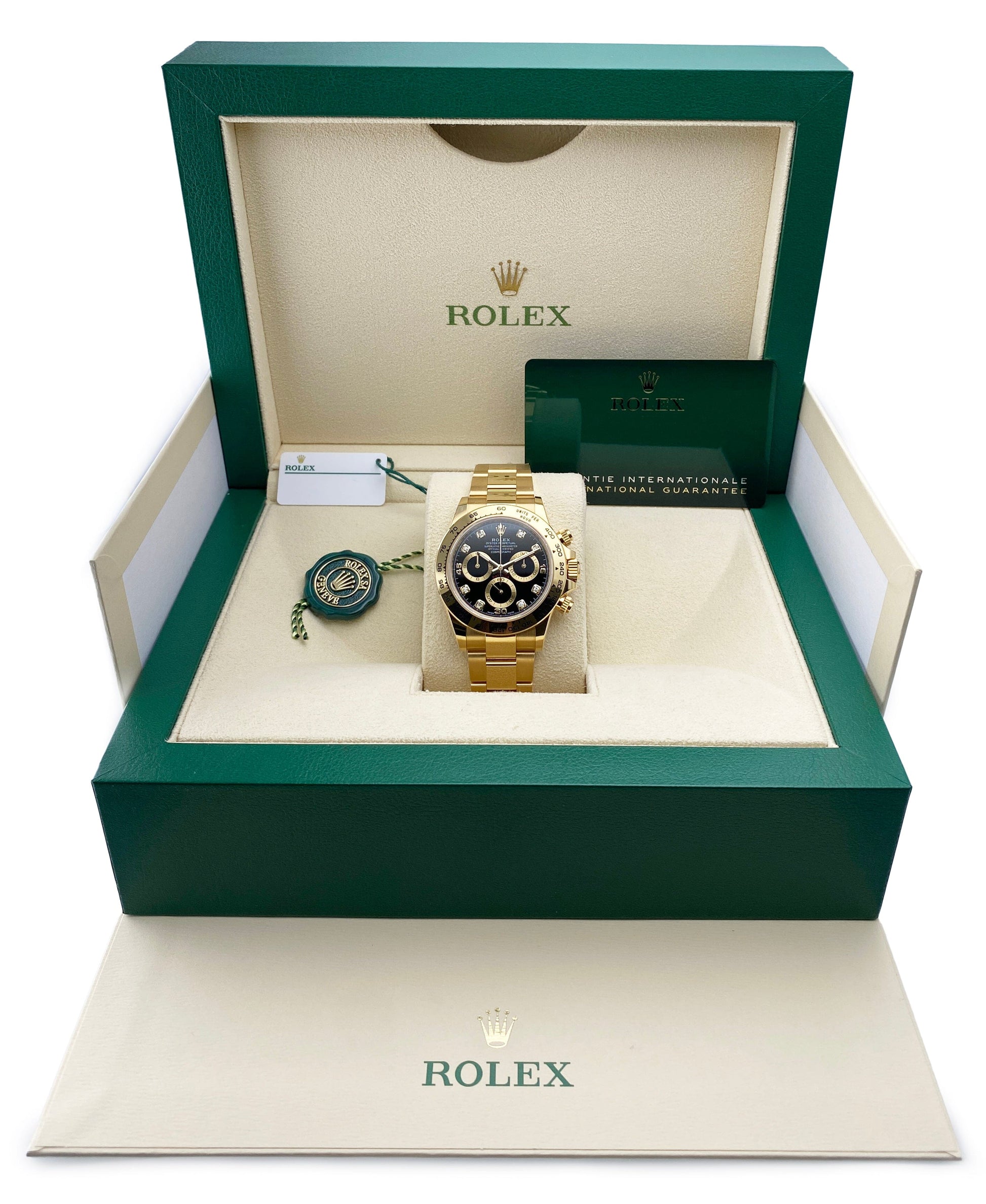 Rolex Daytona 116508 Diamond Black Dial Mens Watch Box Papers - Watches