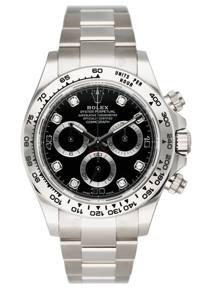 Rolex Daytona 116509 Diamond Dial 18K White Gold Mens Watch Box Papers - Virtual