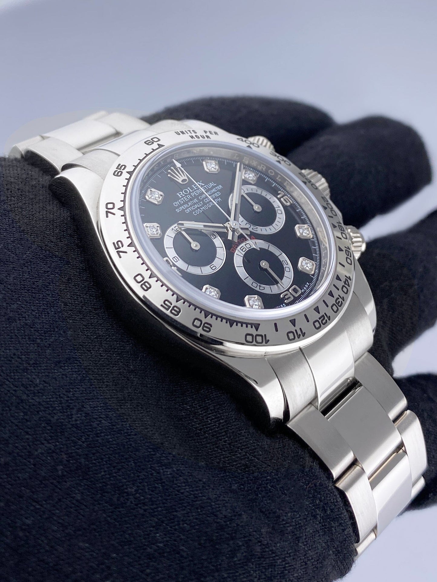 Rolex Daytona 116509 Diamond Dial 18K White Gold Mens Watch Box Papers - Virtual