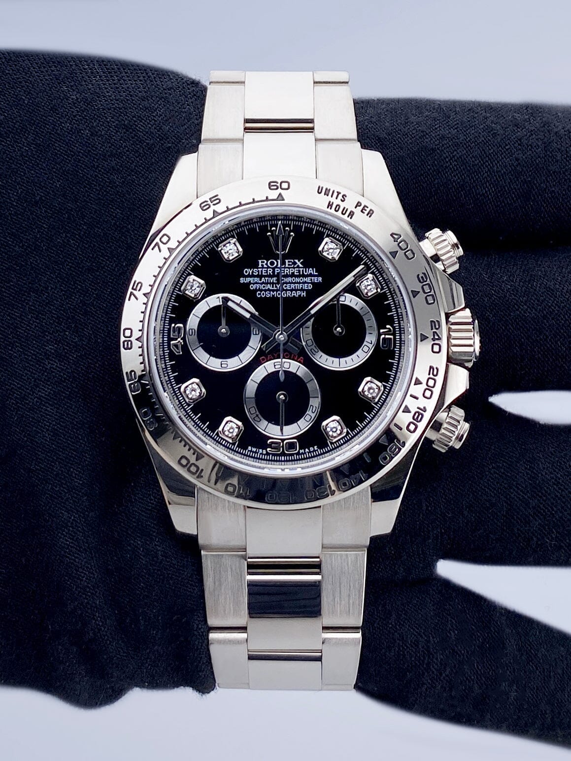 Rolex Daytona 116509 Diamond Dial 18K White Gold Mens Watch Box Papers - Virtual