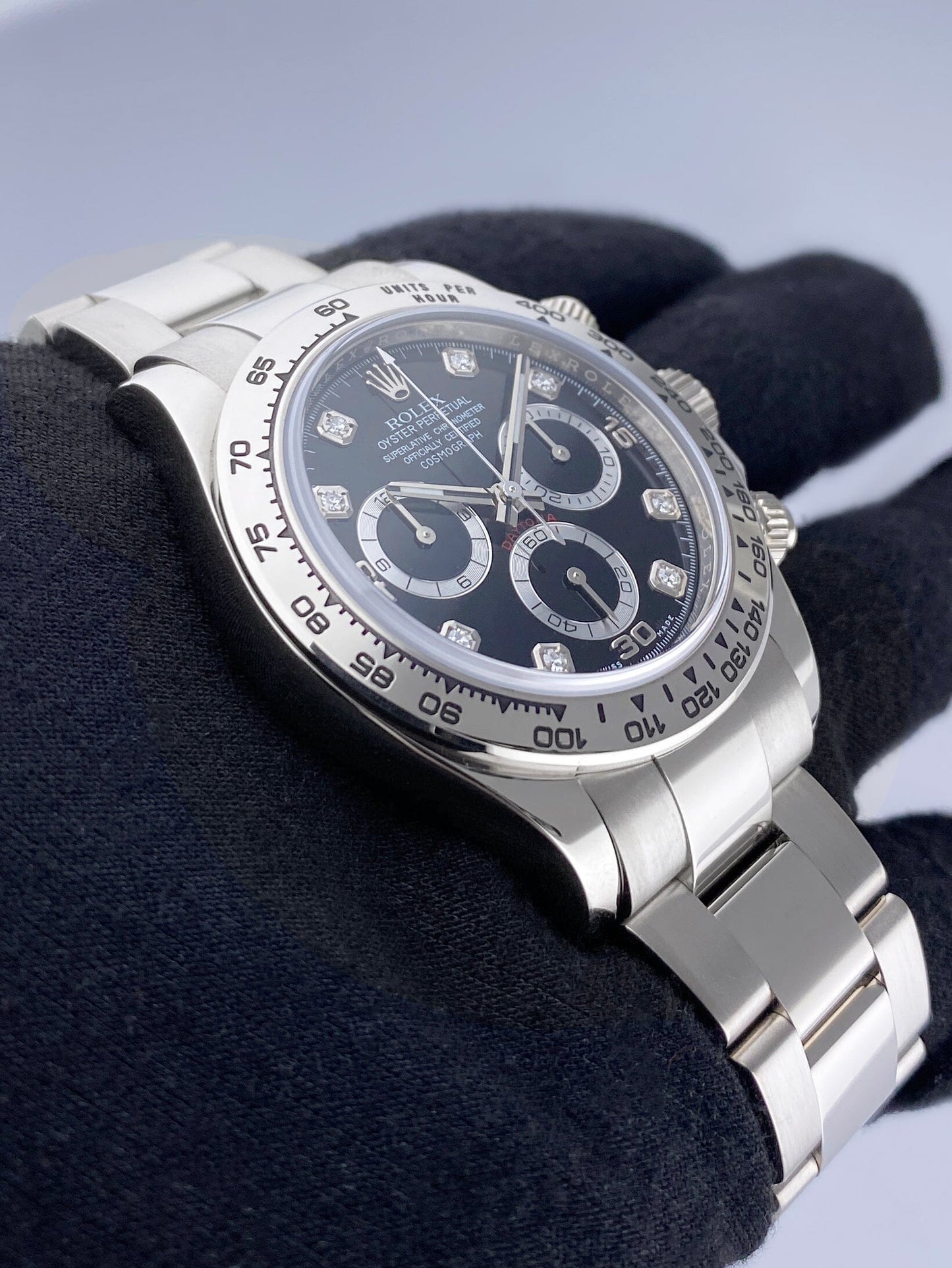 Rolex Daytona 116509 Diamond Dial 18K White Gold Mens Watch Box Papers - Virtual