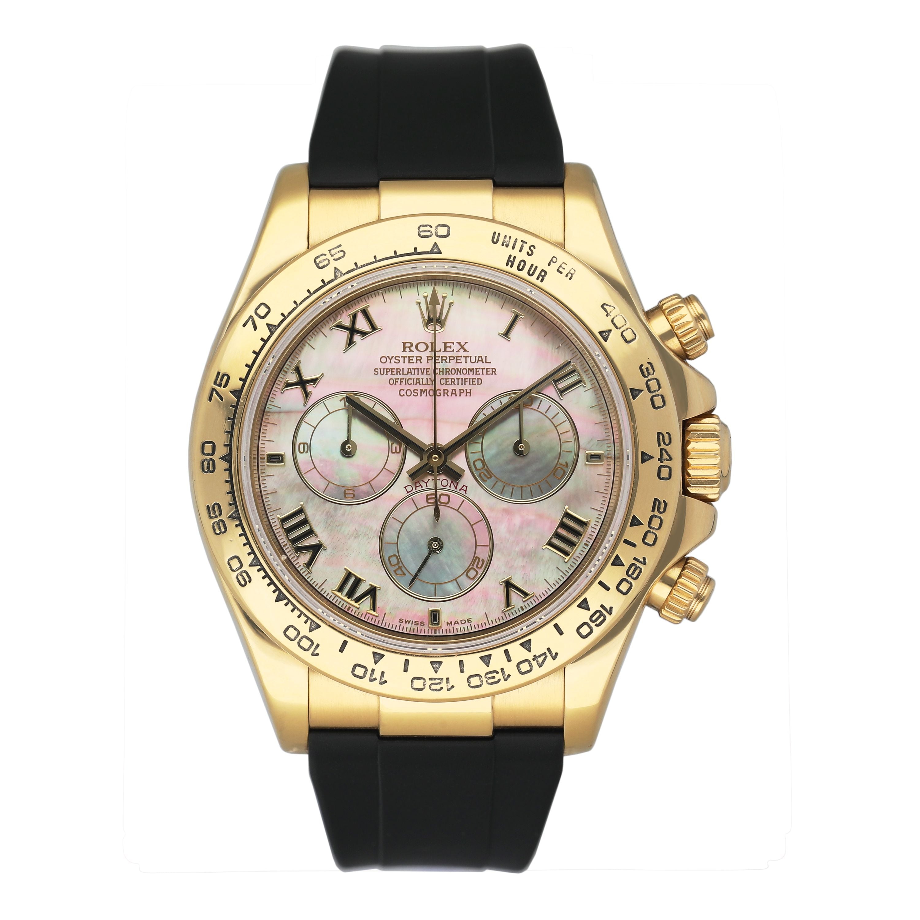 Rolex Daytona 116518 MOP Dial 18K Yellow Gold Mens Watch – Phigora