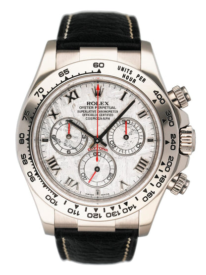 Rolex Daytona 116519 Meteorite Dial 18K White Gold Mens Watch Box Papers