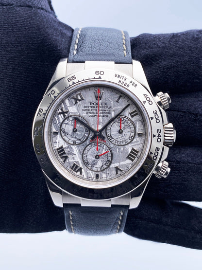Rolex Daytona 116519 Meteorite Dial 18K White Gold Mens Watch Box Papers