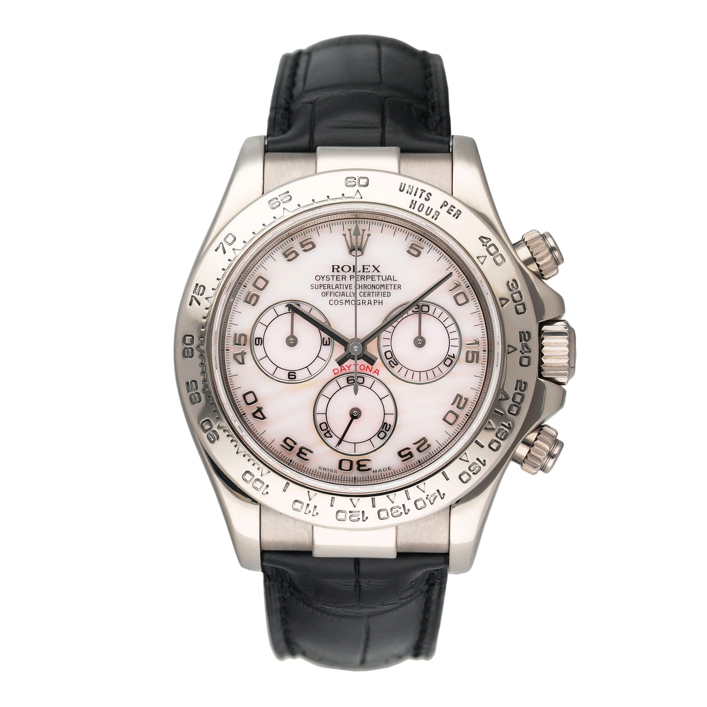 Rolex Daytona 116519 MOP Dial 18K White Gold Mens Watch Box Papers