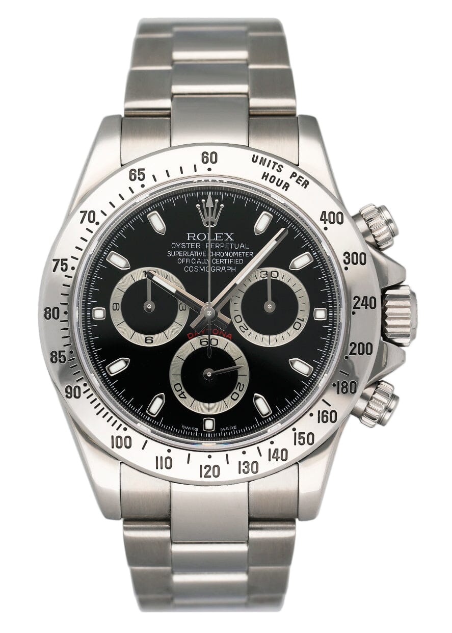 Rolex Daytona 116520 Black Dial Steel Mens Watch Box Papers - Watches