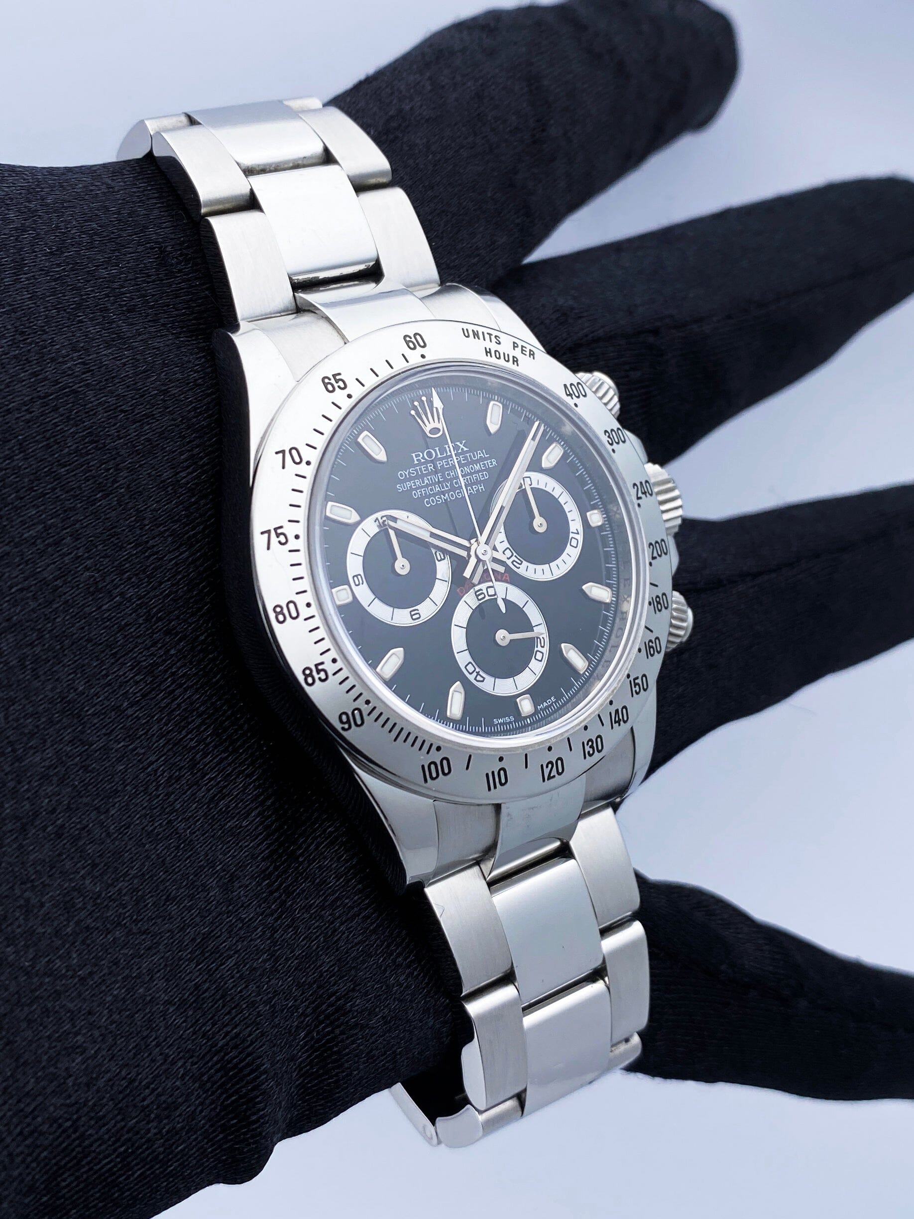 Rolex Daytona 116520 Black Dial Steel Mens Watch Box Papers - Virtual