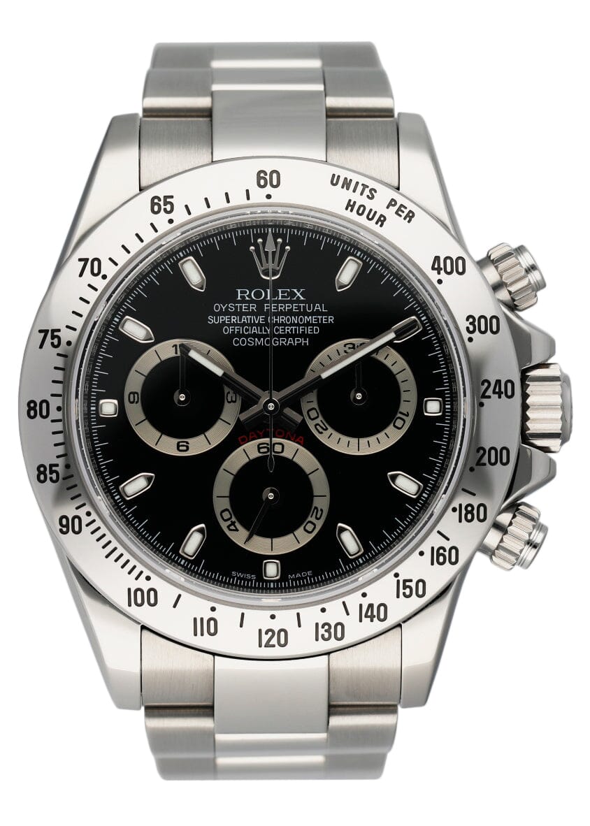 Rolex Daytona 116520 Black Dial Steel Mens Watch Box Papers - Virtual