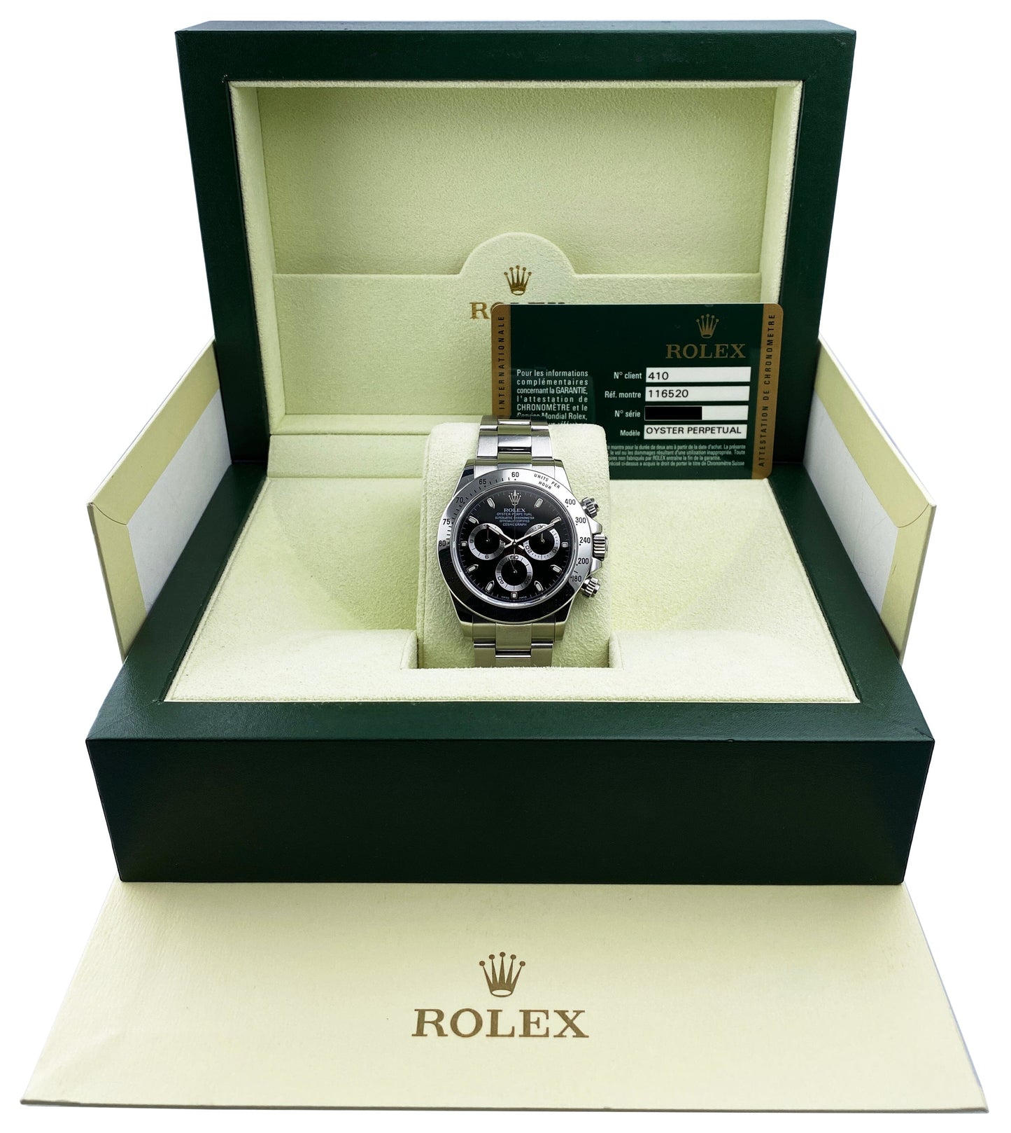 Rolex Daytona 116520 Black Dial Steel Mens Watch Box Papers - Virtual