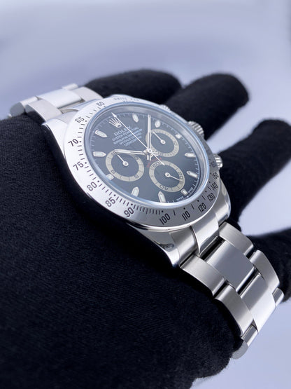 Rolex Daytona 116520 Black Dial Steel Mens Watch Box Papers - Watches