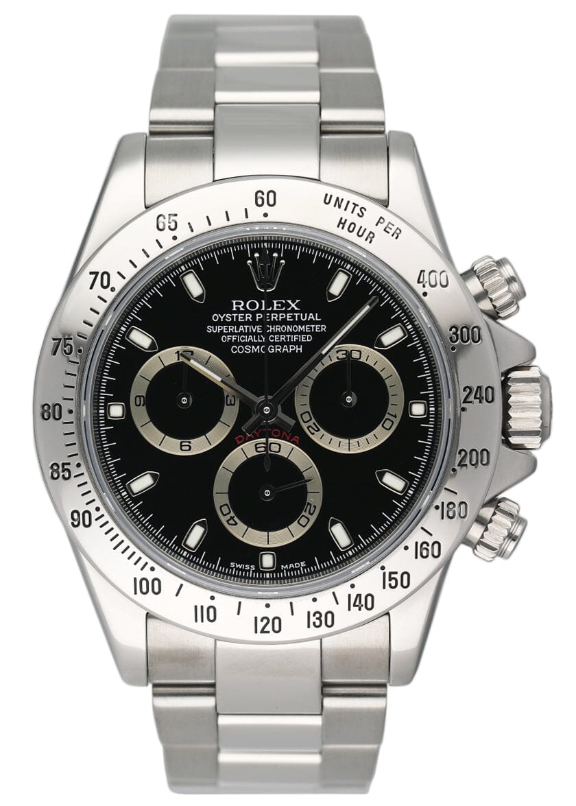 Rolex Daytona 116520 Black Dial Steel Mens Watch Box Papers - Watches