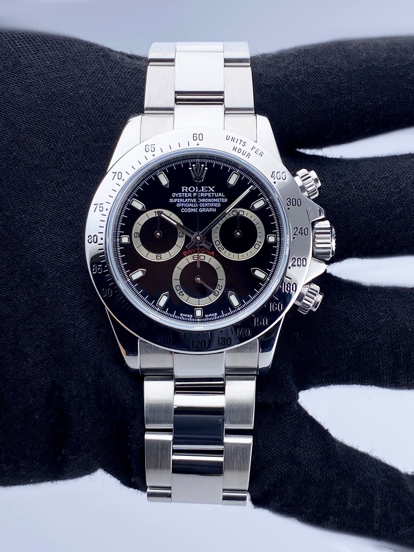 Rolex Daytona 116520 Black Dial Steel Mens Watch Box Papers - Watches