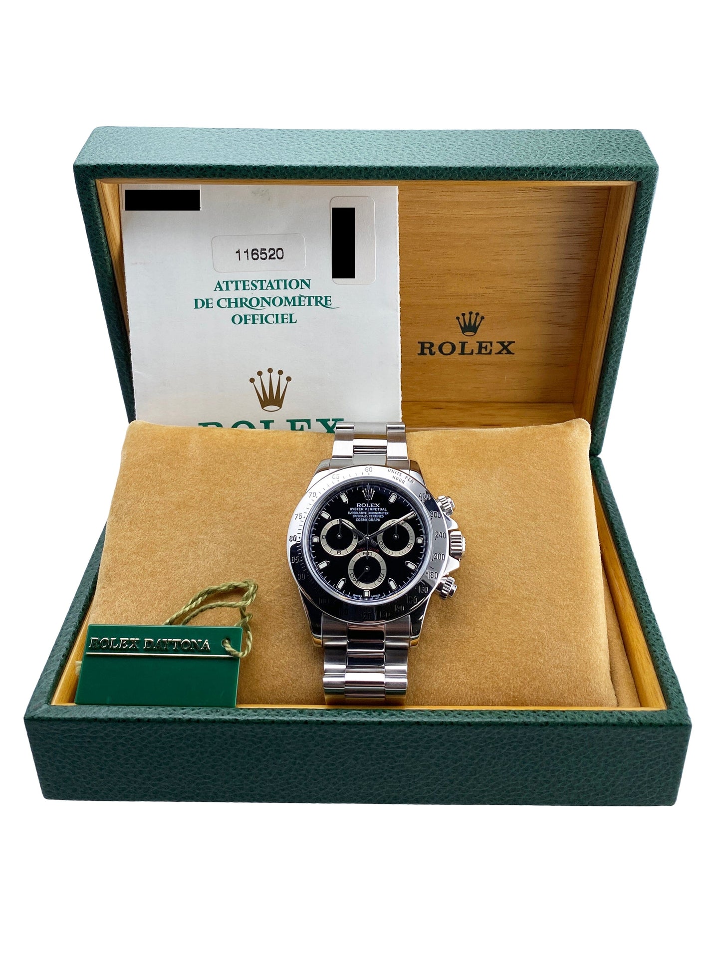 Rolex Daytona 116520 Black Dial Steel Mens Watch Box Papers - Watches