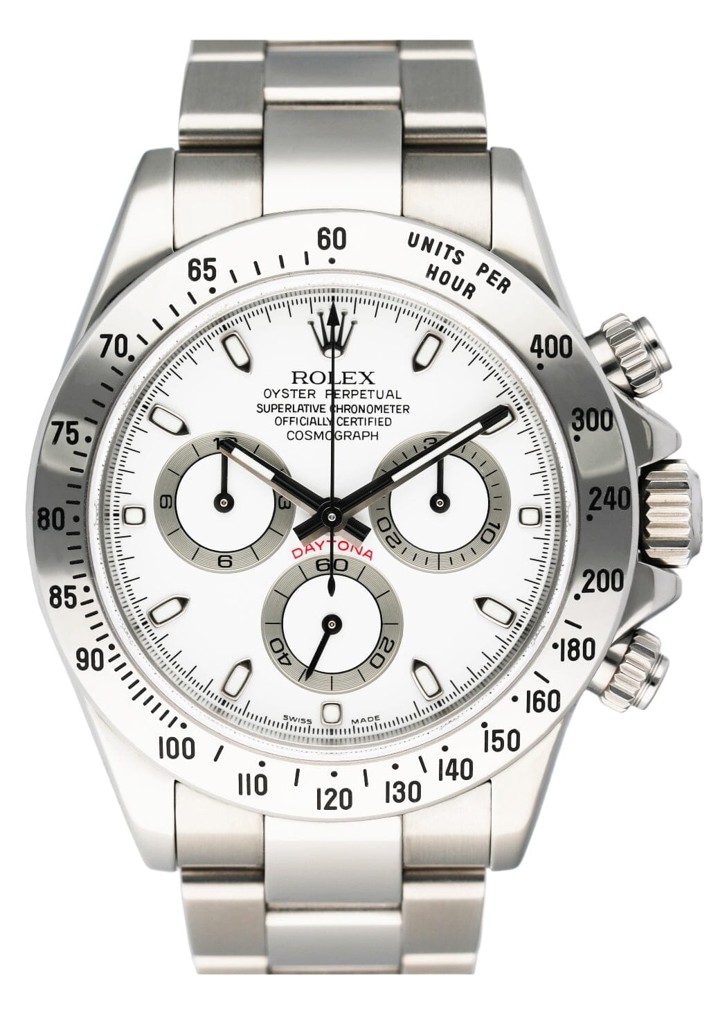 Rolex Daytona 116520 White Dial Stainless Steel Mens Watch - Wristwatch