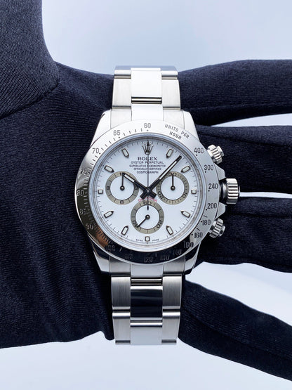 Rolex Daytona 116520 White Dial Stainless Steel Mens Watch - Wristwatch