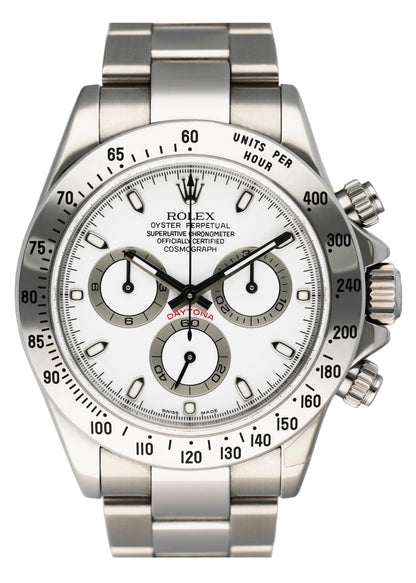 Rolex Daytona 116520 White Dial Stainless steel Mens Watch Box Papers - Watches