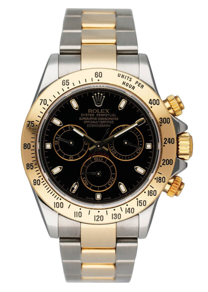 Rolex Daytona 116523 Black Dial Two-Tone Mens Watch Box Papers - Virtual