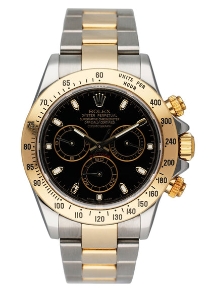 Rolex Daytona 116523 Black Dial Two-Tone Mens Watch Box Papers - Virtual