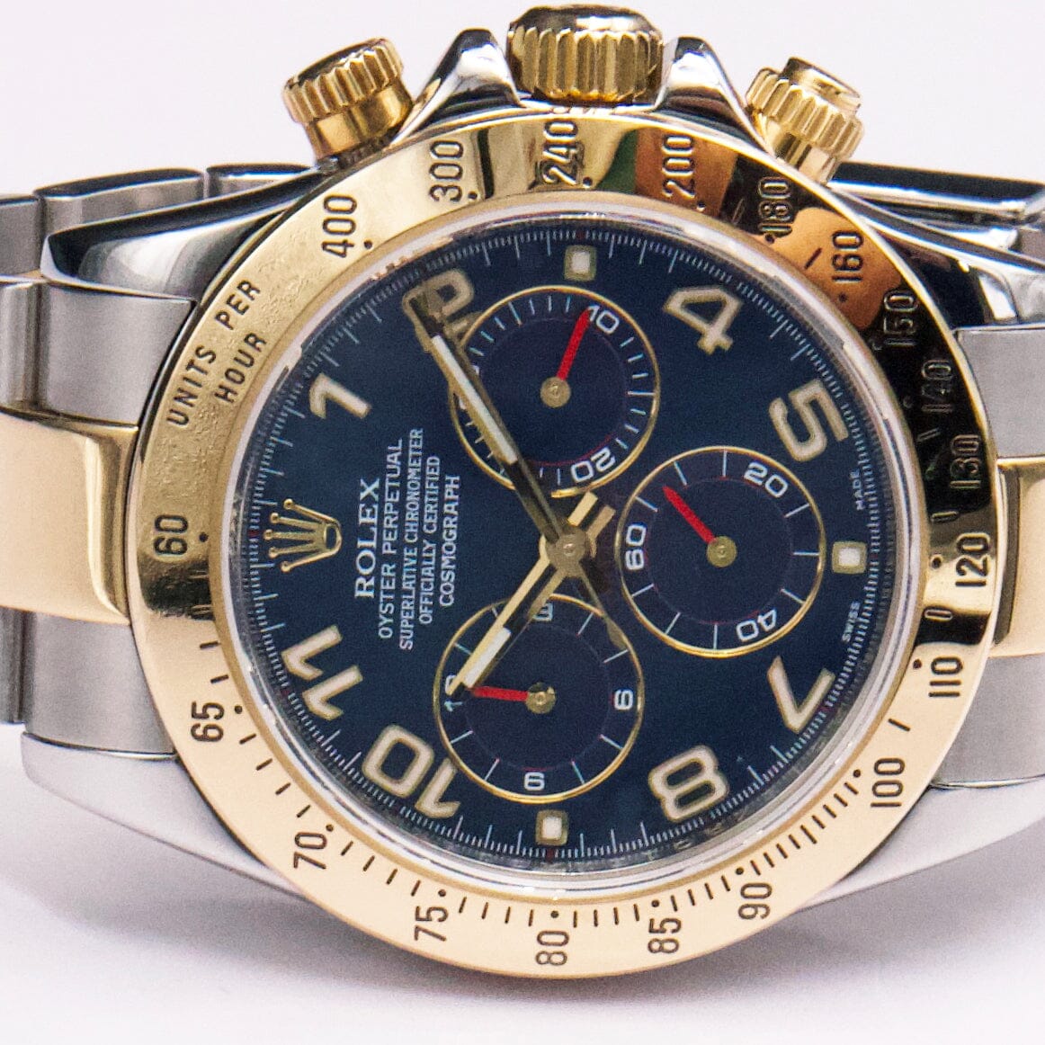 羅夢＊ページ② Rolex Daytona 116523 Blue Racing Dial Two-Tone Mens Watch