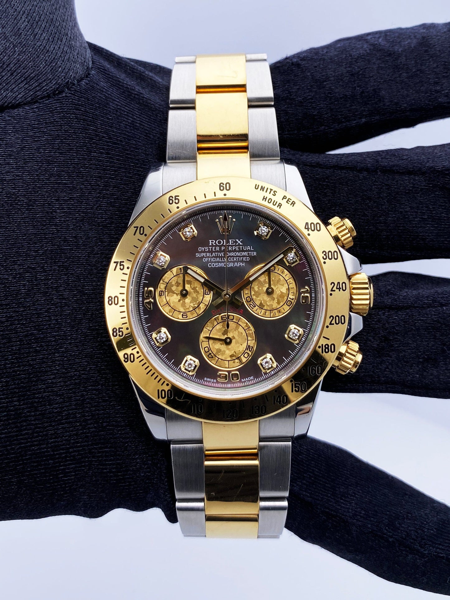 Rolex Daytona 116523 Dark Crystal MOP Dial Mens Watch Box Papers - Virtual