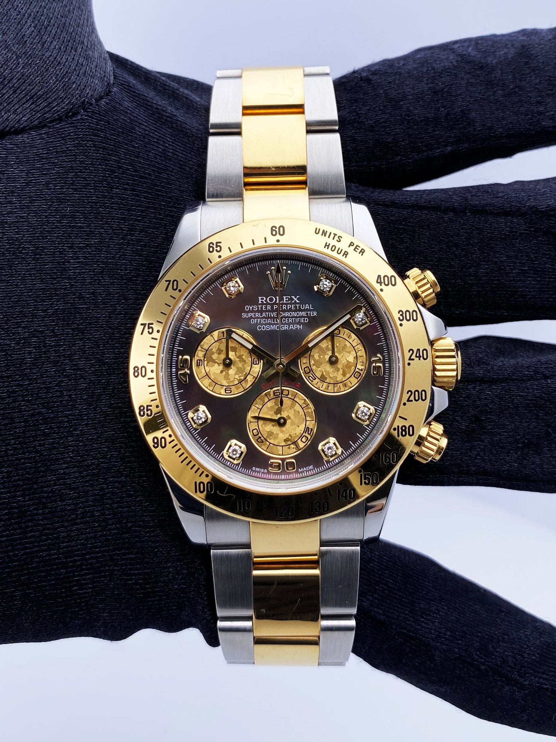 Rolex Daytona 116523 Dark Crystal MOP Dial Mens Watch Box Papers - Virtual