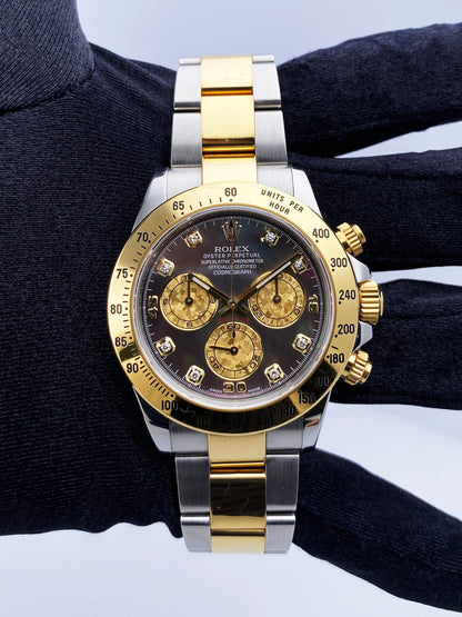 Rolex Daytona 116523 Dark Crystal MOP Dial Mens Watch Box Papers - Virtual