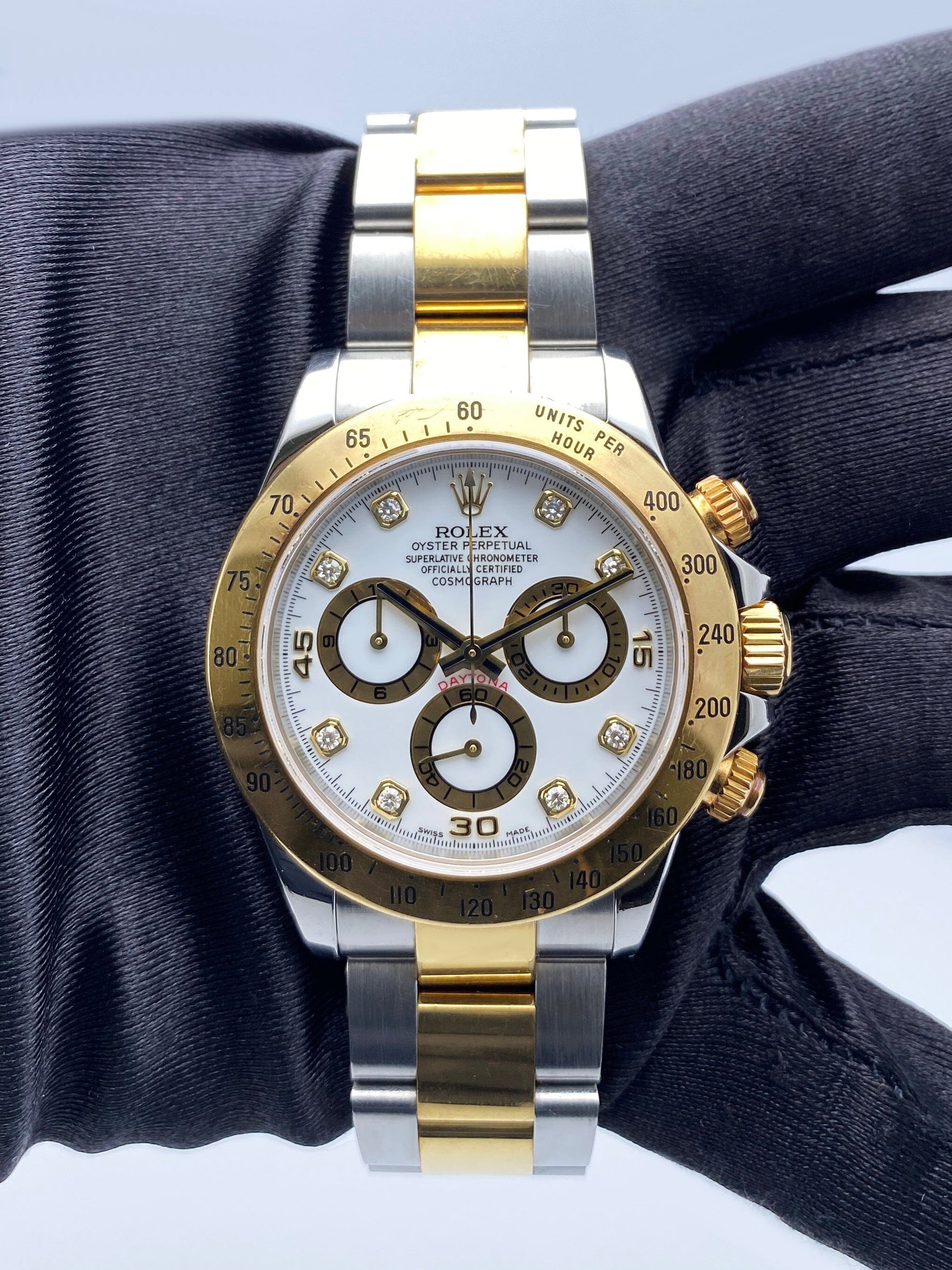 Rolex Daytona 116523 Diamond White Dial Two-Tone Mens Watch - Watches