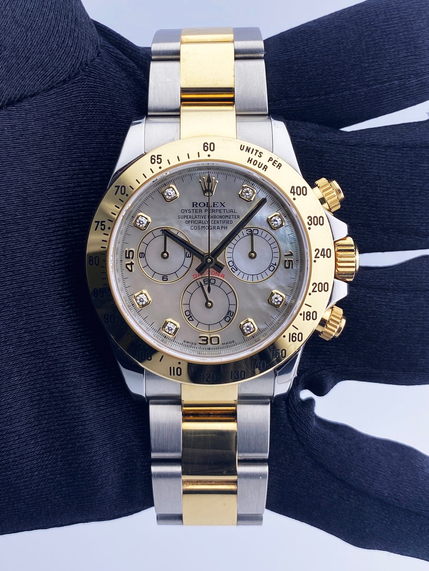 Rolex Daytona 116523 MOP Diamond Dial Mens Watch Box Papers – Phigora